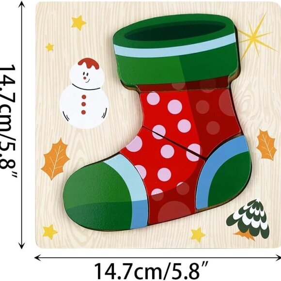 4 Pack Christmas Wooden Puzzles for Kids - BRAND NEW - Picture 3 of 6